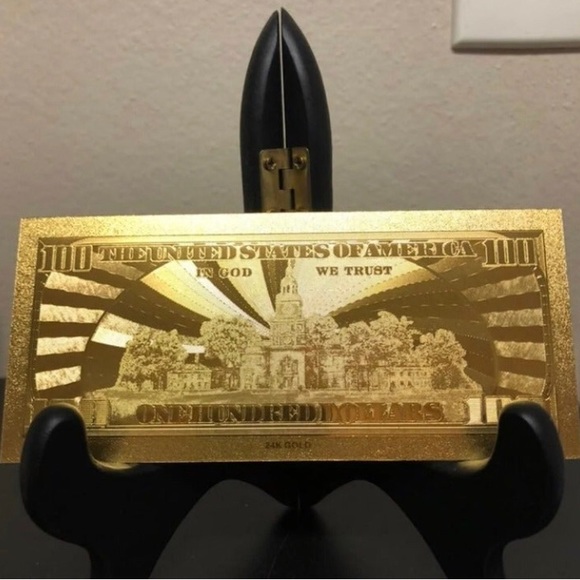24k Gold Foil Plated $100 US Dollar Banknote Set - Picture 6 of 8